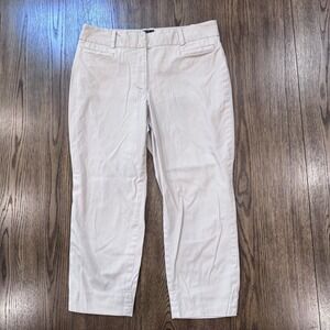 Talbots Petites Perfect Crop‎ Pants 6P Curvy | White Stretch Cotton